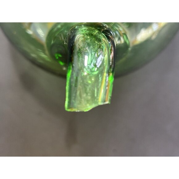 Vintage Hand Blown Italian Green Glass DecanterCarafe,Chamber Chiller & stopper - Picture 12 of 16